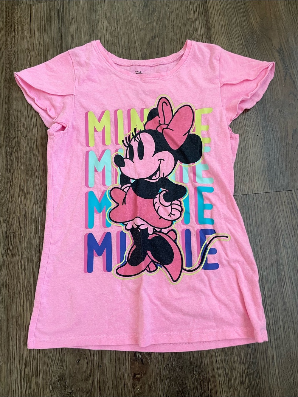 Disney Jumping Beans Pink Minnie Mouse Short Sleeve Tee Shirt Girls Size 7